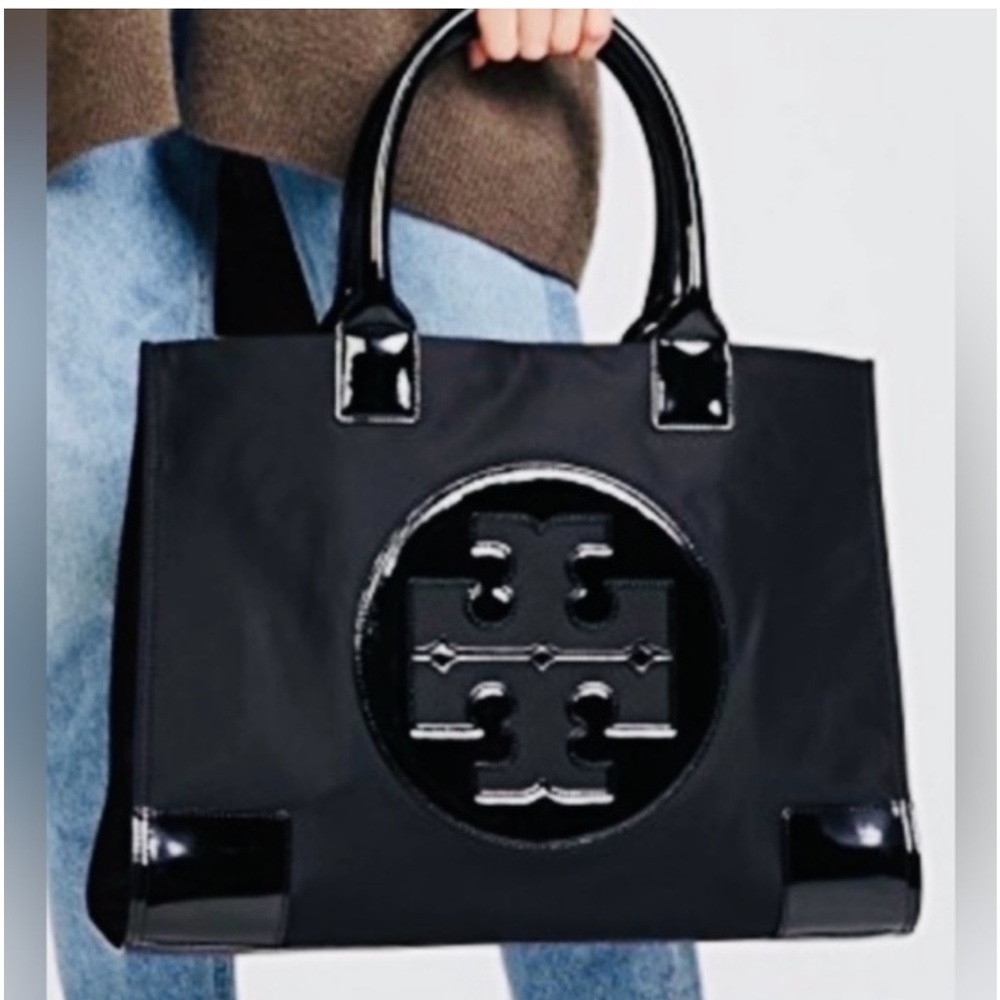Tory Burch Ella Extra Large Nylon & Patent Tote